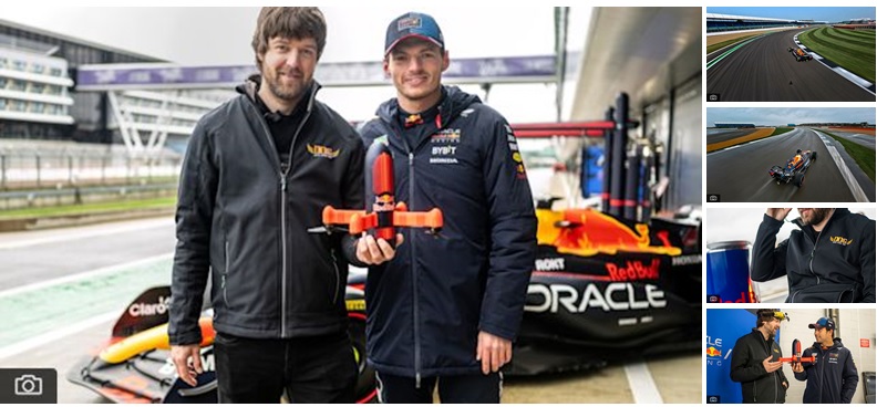 max verstappen being chased by the world’s fastest drone
