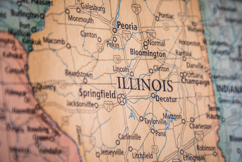 closeup,selective,focus,of,illinois,state,on,a,geographical,and